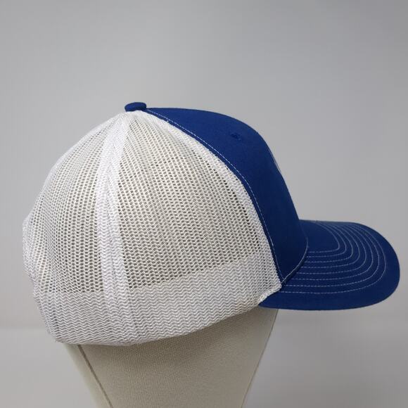 Richardson Snapback Trucker Hat Blue One Size Mesh Back Logo Antler - Picture 5 of 10